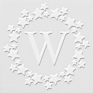Elegant Stars #2 Frame Single Initial Monogram Embosser