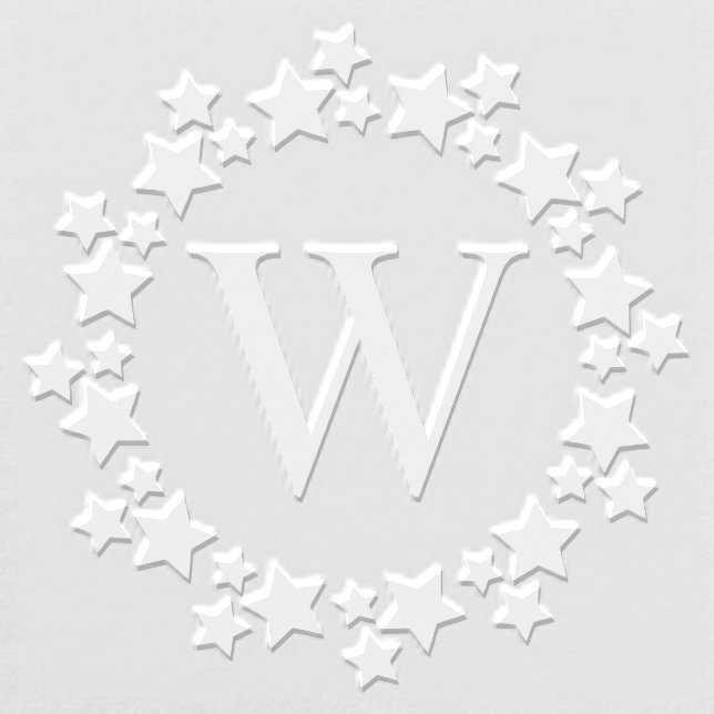 Elegant Stars #2 Frame Single Initial Monogram Embosser (Design)