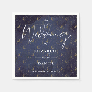 Elegant Stars And Mood Celestial Mystical Wedding Napkins