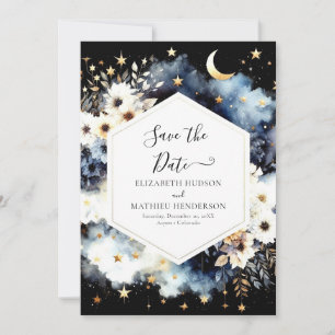 Elegant Stars Celestial Wedding Save The Date