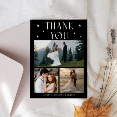 Elegant Stars Wedding Multi Photo Black