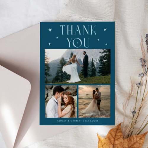 Elegant Stars Wedding Multi Photo Teal
