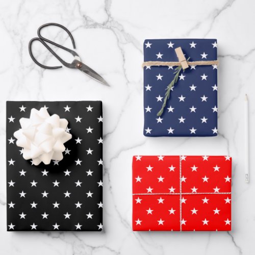 Elegant Stars Wrapping Paper Sheet Set