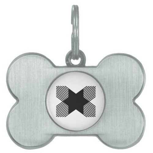 Elegant Start in Letter X Monogram Pet ID Tag