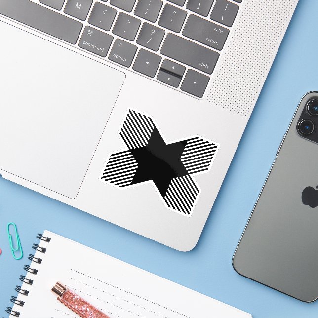 Elegant Start in Letter X Monogram Sticker (Laptop w/ iPhone)
