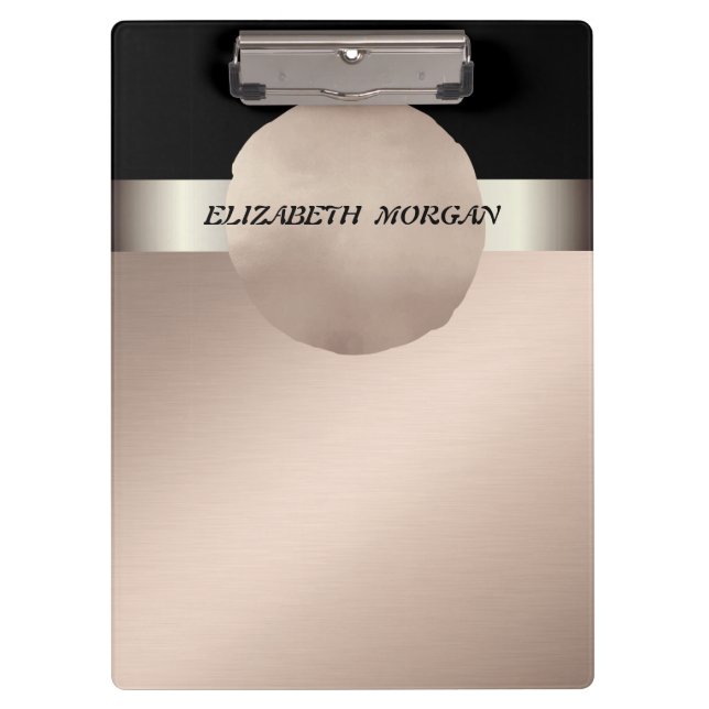 Elegant ,Staylish,Rose Gold Circle-Personalized  Clipboard (Front)