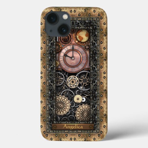 Elegant Steampunk Customizable iPhone 13 Case