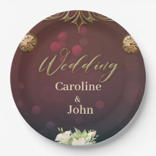 Elegant steampunk design, paper plates