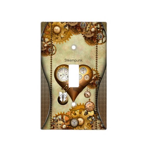 Elegant steampunk heart light switch cover