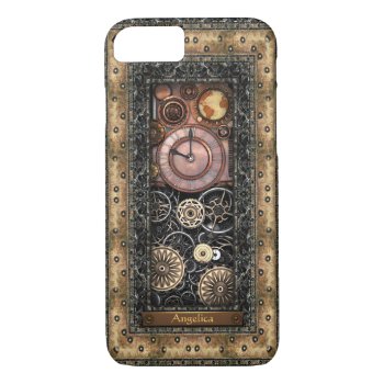 Elegant Steampunk Personalized Iphone 8/7 Case by poppycock_cheapskate at Zazzle