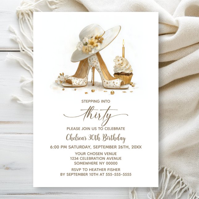 Elegant Stiletto Shoes 30th Birthday Party Invitation (Creator Uploaded)