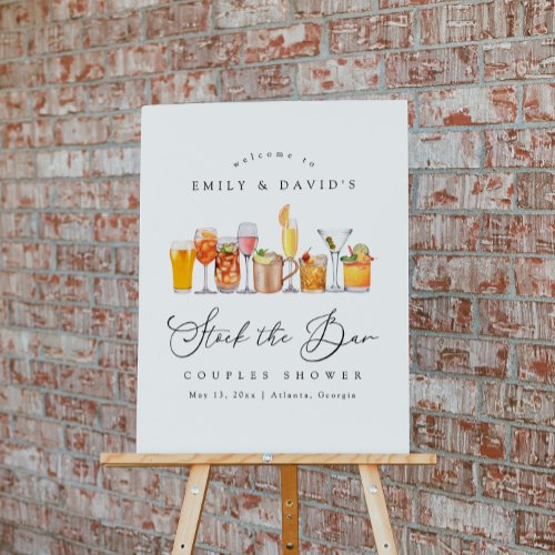 Elegant Stock The Bar Couples Shower Welcome Sign