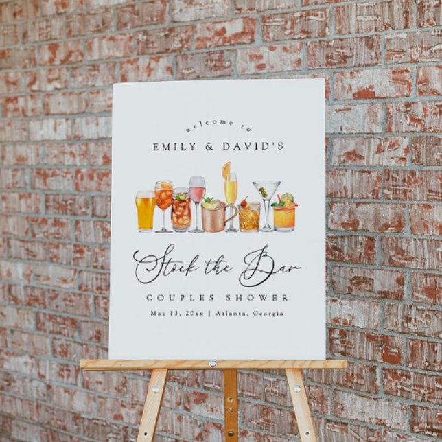 Elegant Stock The Bar Couples Shower Welcome Sign (Creator Uploaded)