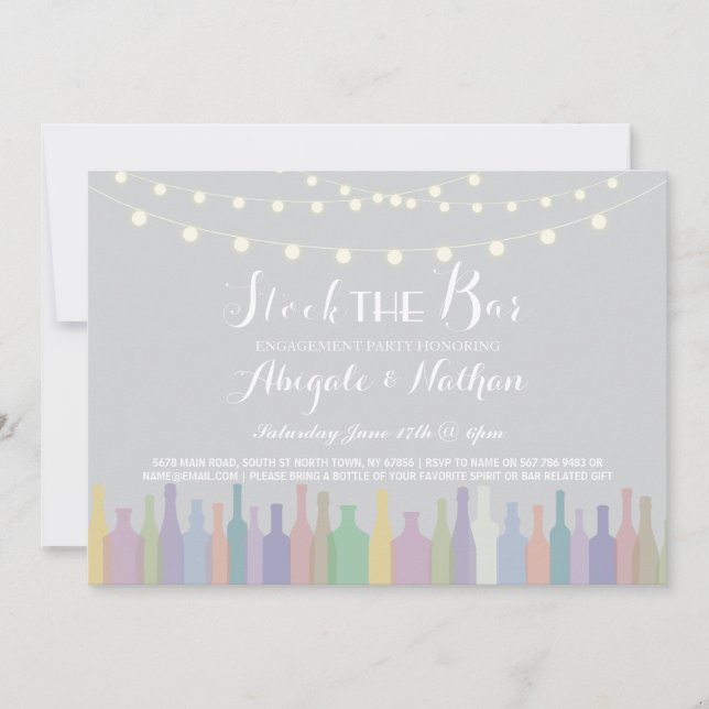 Elegant Stock The Bar Engagement Invitation (Front)