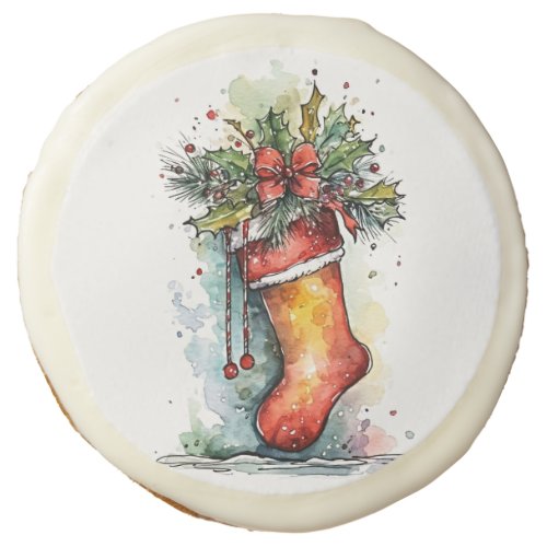 Elegant Stocking of Christmas Frosted Sugar Cookie