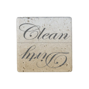 Elegant Stone Clean/Dirty Dishwasher Kitchen Dish Magnet