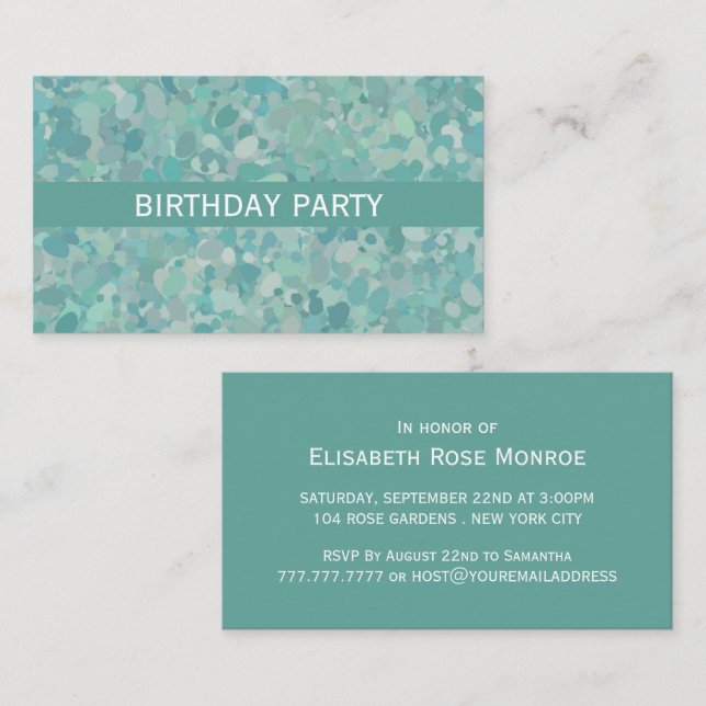 Elegant Stone Dot Birthday Party Ticket (Front/Back)