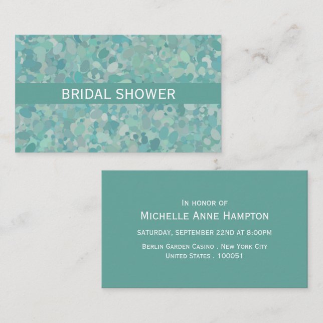 Elegant Stone Dot Bridal Shower Ticket Invitation (Front/Back)