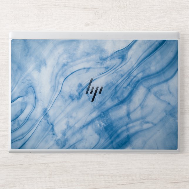 Elegant Stone Dusty Blue Marble HP Laptop Skin (Front)