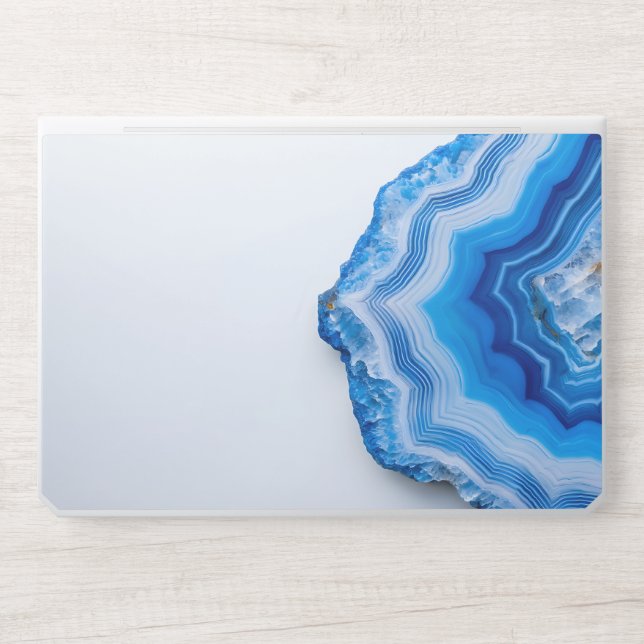 Elegant Stone Dusty Blue Marble HP Laptop Skin (Front)
