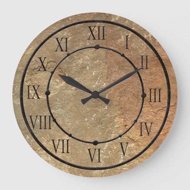 Elegant Stone Look Wall Clock (Front)