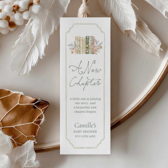 Elegant Storybook Baby Shower Bookmarks (A new chapter baby shower bookmark)