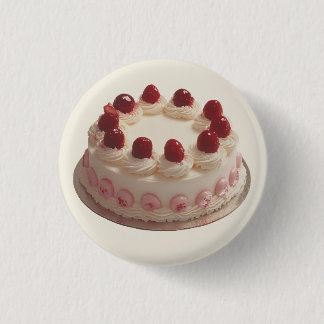 Elegant Strawberry Cream Cake Button