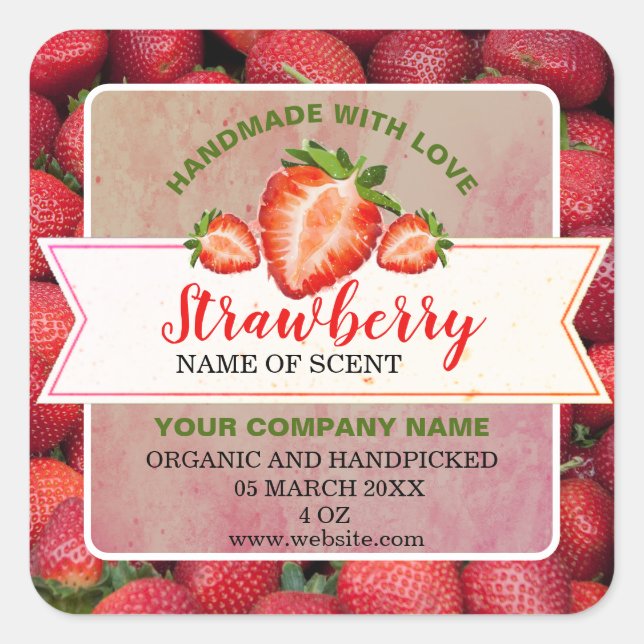 Elegant Strawberry Jam   Classic Round Sticker (Front)
