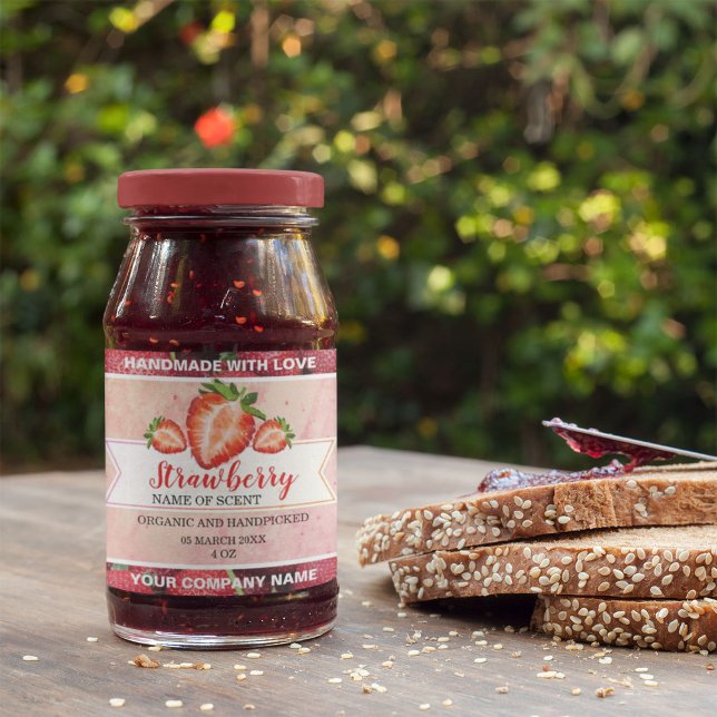 Elegant Strawberry Jam   Classic Round Sticker (Creator Uploaded)