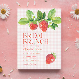 Elegant Strawberry Pink Bridal Shower Brunch Invitation