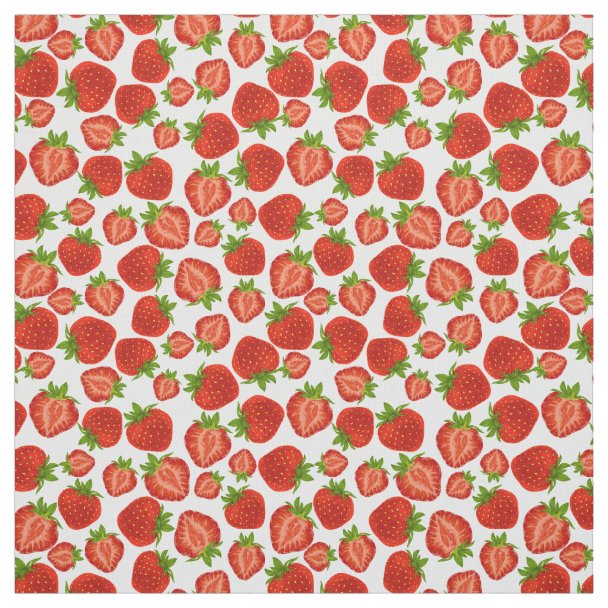 vintage strawberries fabric | Zazzle