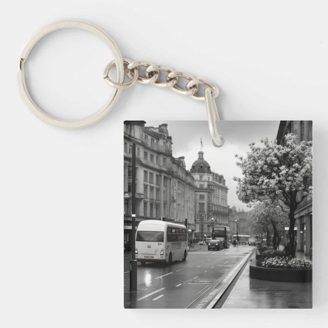 Elegant Street View  Keychain (Front)
