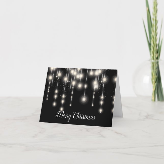 Elegant String Lights Christmas Card (Front)
