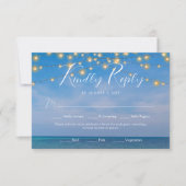 Elegant String Lights Summer Beach Arbor Wedding RSVP Card (Front)