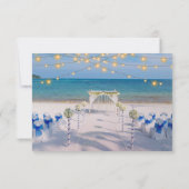 Elegant String Lights Summer Beach Arbor Wedding RSVP Card (Back)