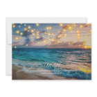 Elegant String Lights Summer Sunset Beach Wedding