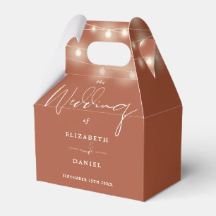 Elegant String Lights Terracotta Wedding Favor Boxes