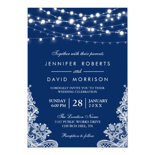 Navy Blue And White Wedding Invitations 5