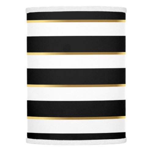  Elegant Stripe Black Gold White       Lamp Shade