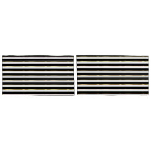 Elegant Stripe Black Gold White Pillow Case