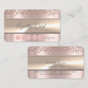 Elegant Stripe,Diamonds Rose Gold Loyalty Card