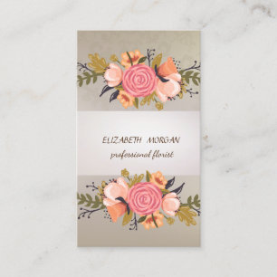 Elegant  Stripe ,Lace, Floral Business Card