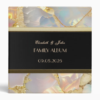 Elegant Stripe Opal Stone 3 Ring Binder