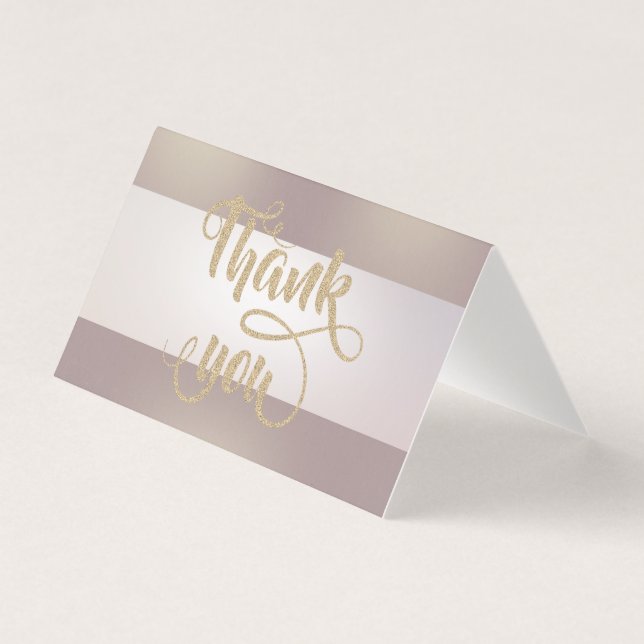 Elegant Stripe Thank You Card (Front)