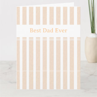 Elegant Striped Best Dad Ever Personalized Card