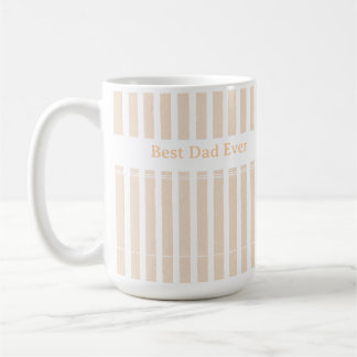 Elegant Striped Best Dad Ever Personalized Coffee Mug