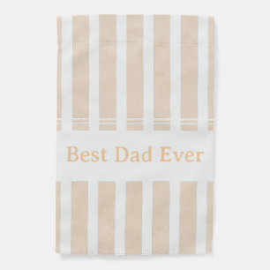 Elegant Striped Best Dad Ever Personalized Garden Flag