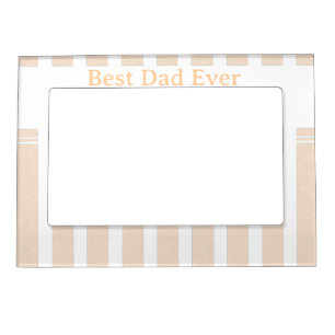 Elegant Striped Best Dad Ever Personalized Magnetic Frame
