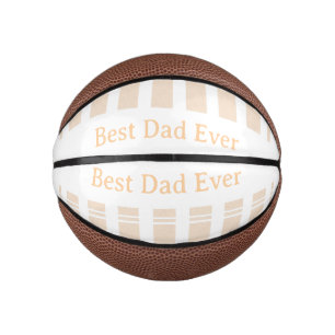 Elegant Striped Best Dad Ever Personalized Mini Basketball