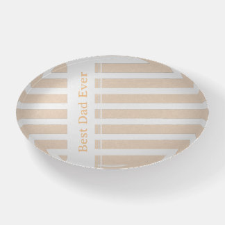 Elegant Striped Best Dad Ever Personalized Paperweight